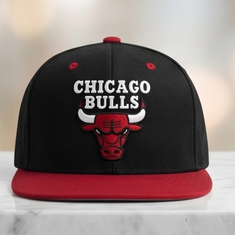 Adidas Chicago Bulls NBA Youth Snapback Hat Black Red Flat Brim Cap OSFM